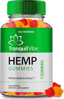 Tranquil Vibe Hemp Gummies - Official Tranquil Vibe Supplement Hemp Gummys - Maximum Strength, All Natural Support for Overall Health & Wellness Support, TranquilVibe Health Gummy Reviews (60 Gummies)