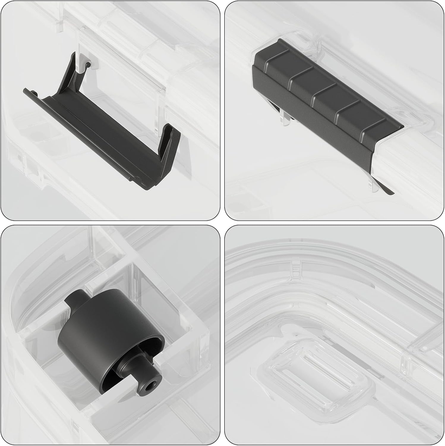 52 Quart Large Plastic Underbed Latching Storage Box, Clear Wheeled Under Bed Storage Bins, 3 Packs