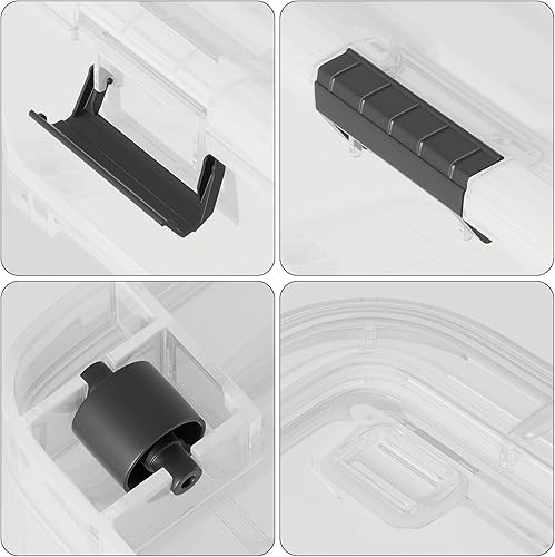 Miniatura 7 de Caja de almacenamiento grande de plástico de 52 cuartos de galón para debajo de la cama, contenedores de almacenamiento transparentes con ruedas