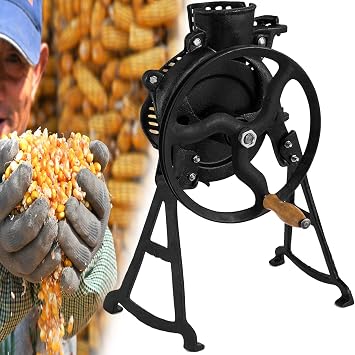 Hand Corn Sheller Heavy Duty Shelling Machine Manual Farm Corn Thresher Corn Remover Tools Hand Sheller with Wooden Handle Cast Iron Manual Thresher