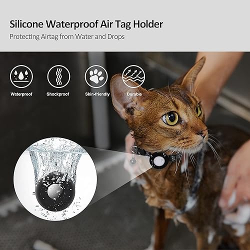 Miniatura 7 de Collar para gatos Airtag, collar de gato Apple Air Tag con hebilla de seguridad y campana, collar reflectante para gato de 38 pulgadas de ancho con