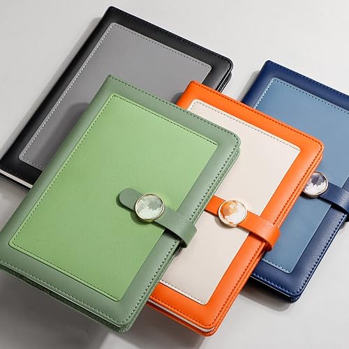 Miniatura 7 de AHGXG Diario rayado para mujer, cuaderno de tapa dura de cuero A5, con hebilla magnética, bolsillo y caja de regalo, 192 páginas numeradas, papel