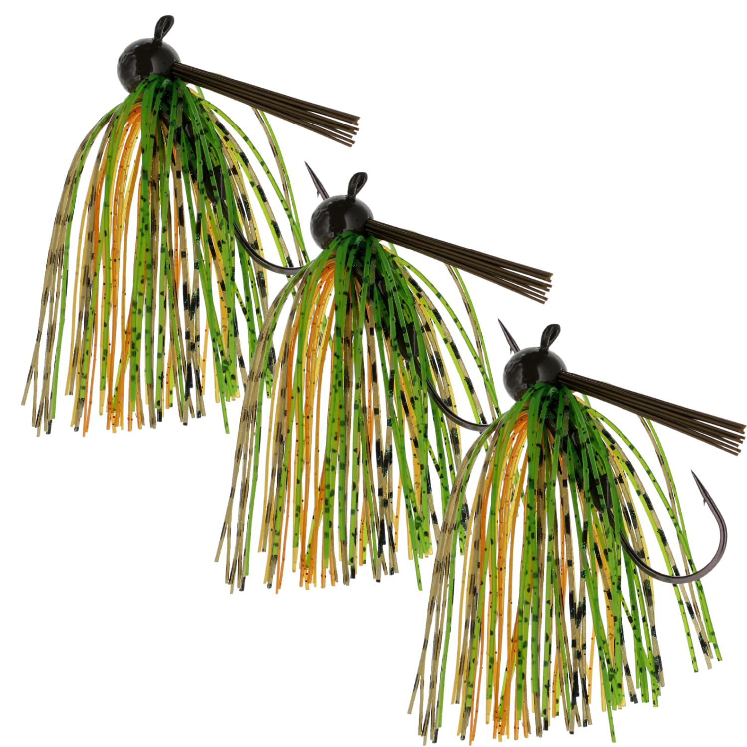 Reaction Tackle Football Jigs for Bass Fishing - Weedless Bait Design/Foot Ball Jig Head/Fishing Lures and Silicone Skirt - Also Pike, Walleye and
