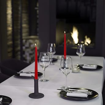 BOLSIUS Red Taper Candles - 4 Pack Unscented 10 Inch Dinner Candle Set - 8 Hours Burn Time - Premium European Quality - Smokeless and Dripless Household, Wedding, Party, and Home Decor Candlesticks