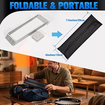 Fire Pit Stand for Solo Stove Bonfire Ranger and Other 15-20 Outdoor Firepits, Stainless Steel Firepit Stand, Fire Pit Accessories for Outside Patio Camping Backyard, Silver Fireplace Tools