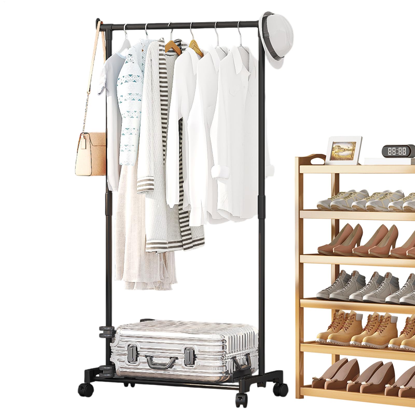 Portant vêtements stable pour stopper le désordre des manteaux et chaussures