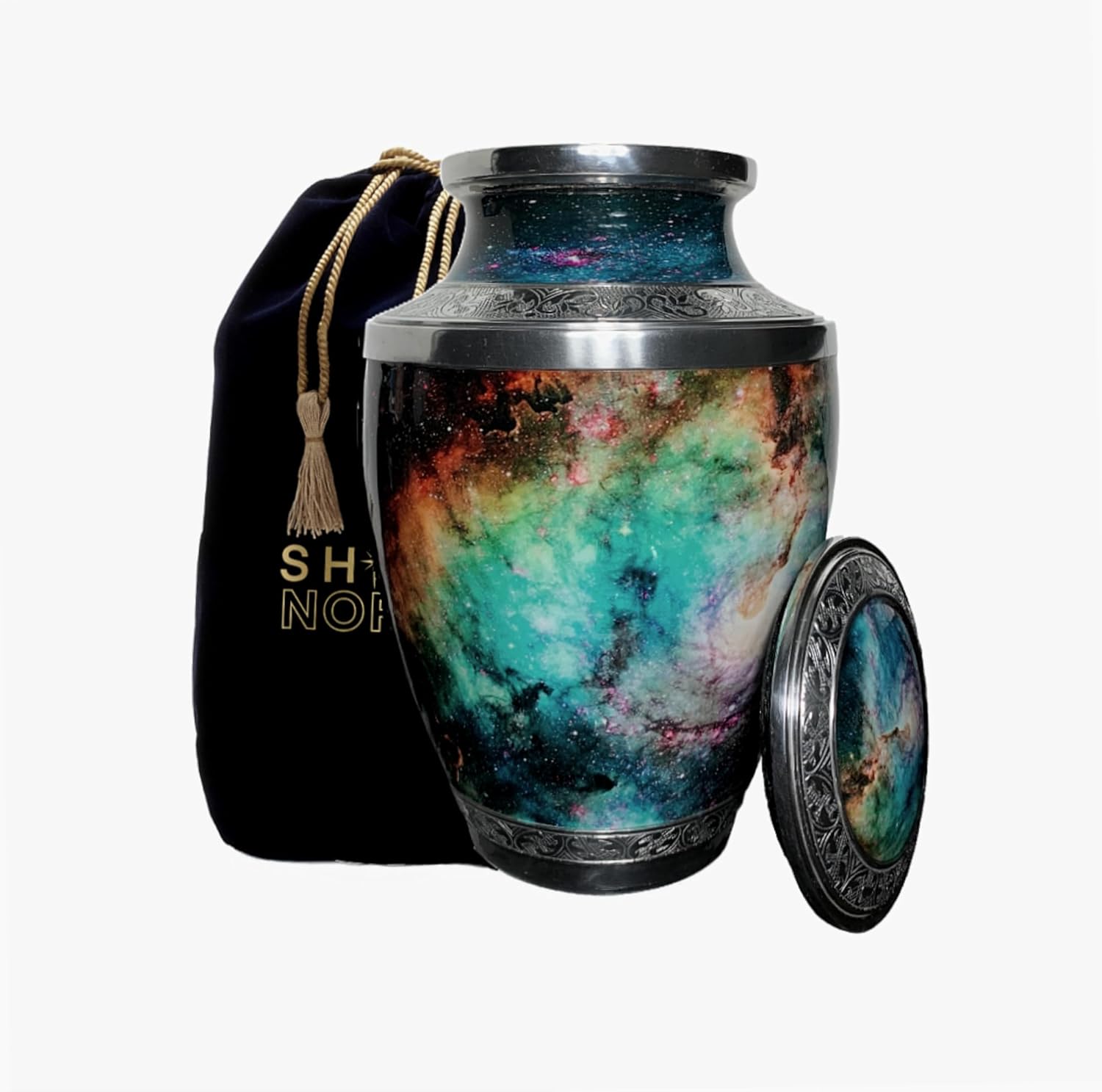 Starburst Galaxy Cremation Urn for Human Ashes – Full Adult Size Funeral Urn for Adult Man or Woman – Decorative Large Galaxy Memorial Urn