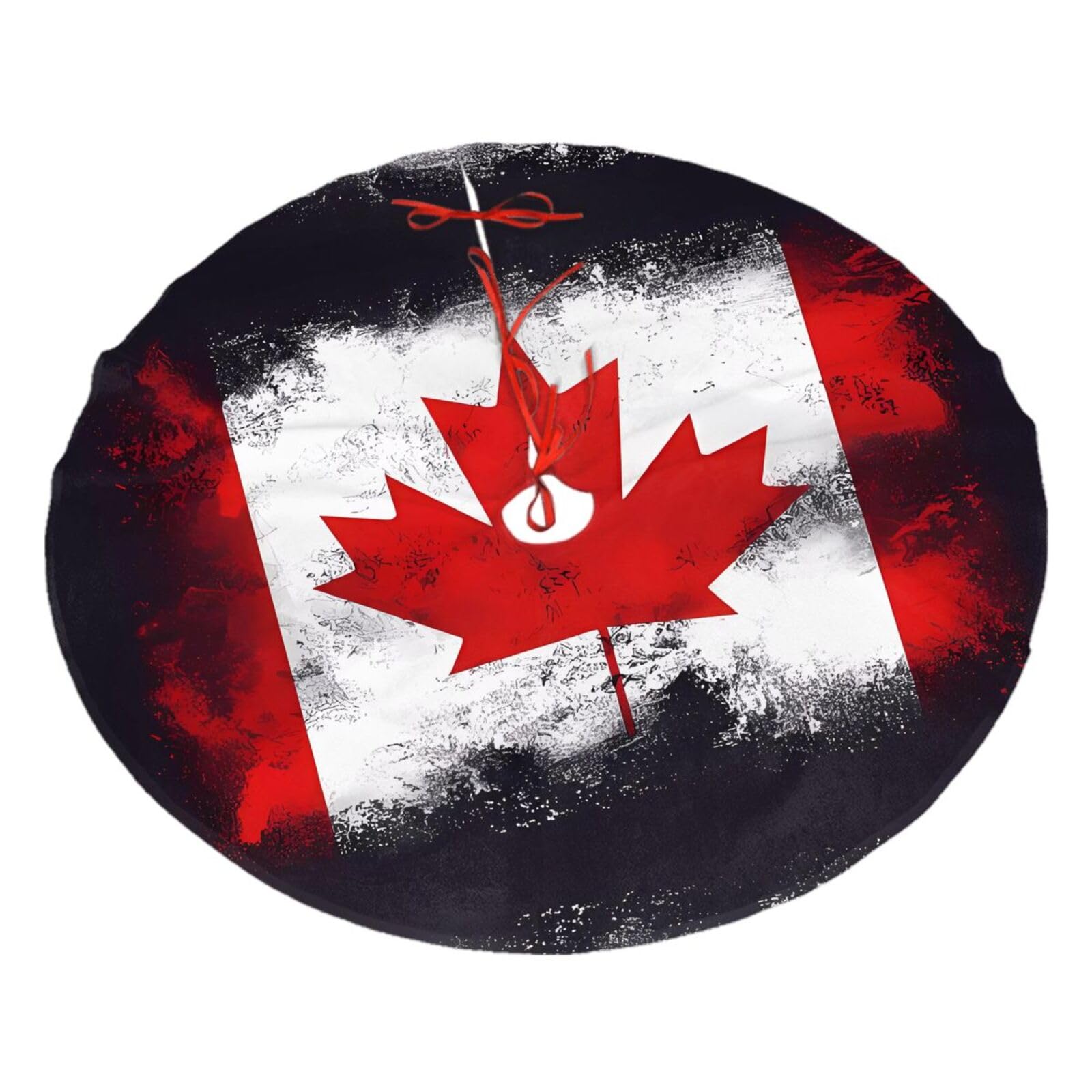 Canadian flag48 Christmas Tree Skirt Christmas Plush Tree Skirt Indoor and Outdoor Decoration