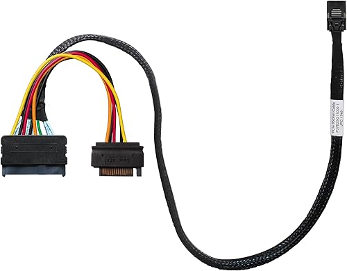 HighPoint 8643-8639-50 Cable - SFF-8643 a U.2 SFF-8639 Conector con conector de alimentación SATA de 15 pines