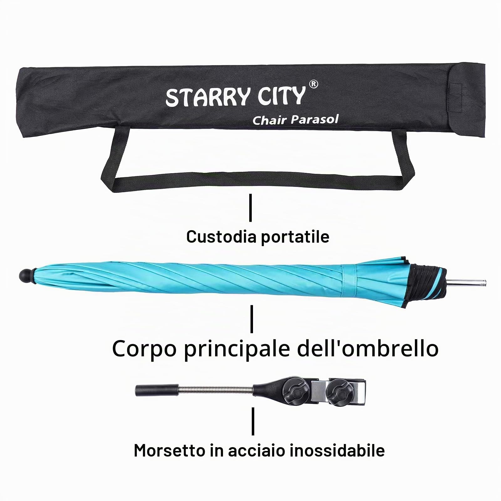 Ombrelloni per Sedia,con Pinza Regolabile Ombrelli,Superficie,Porta ombrellone Per Le Sedie Da Cortile,Sedie Da Spiaggia