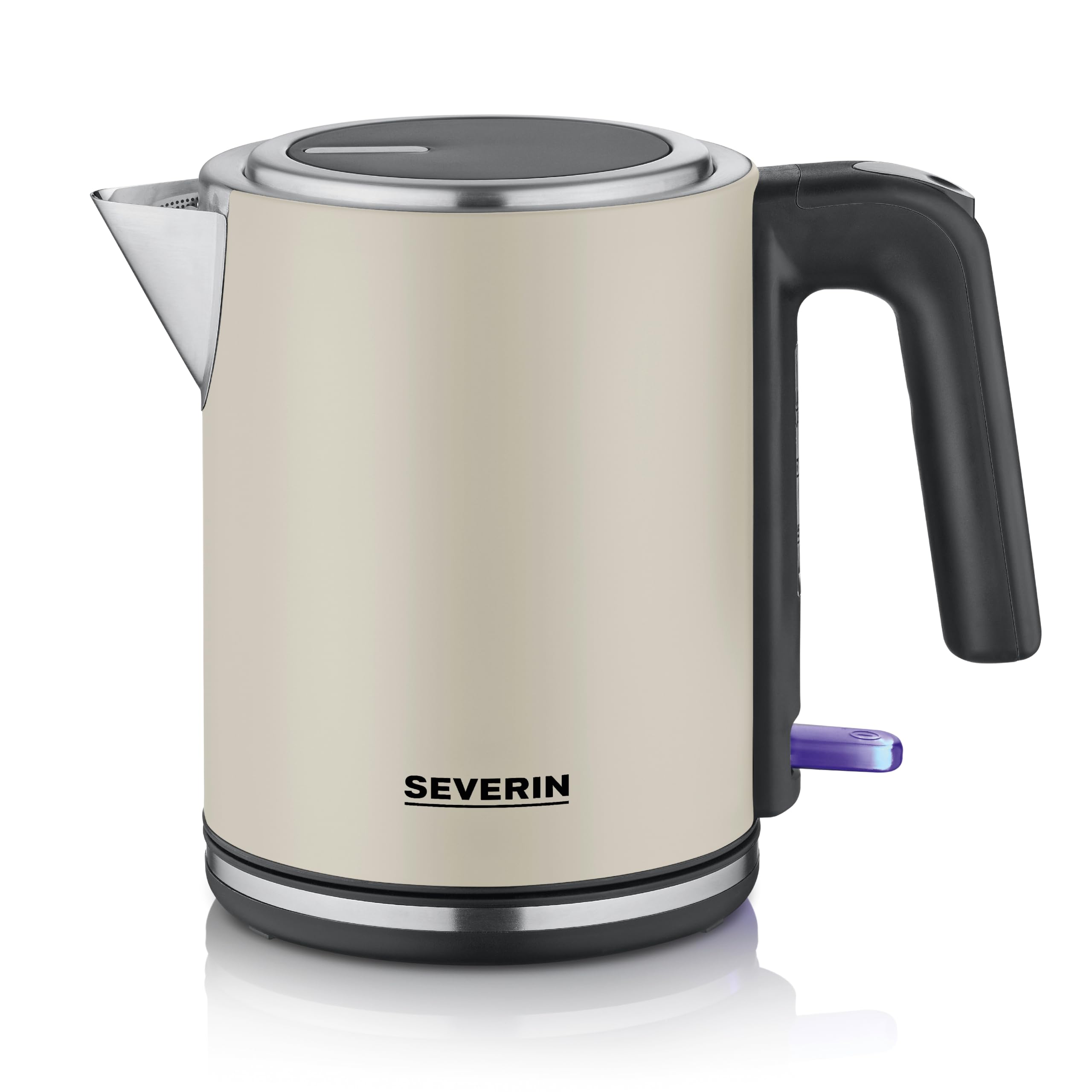 Severin elektrischer Wasserkocher 1L, Kalkfilter, 1-Hand-Bedienung, 2400 W