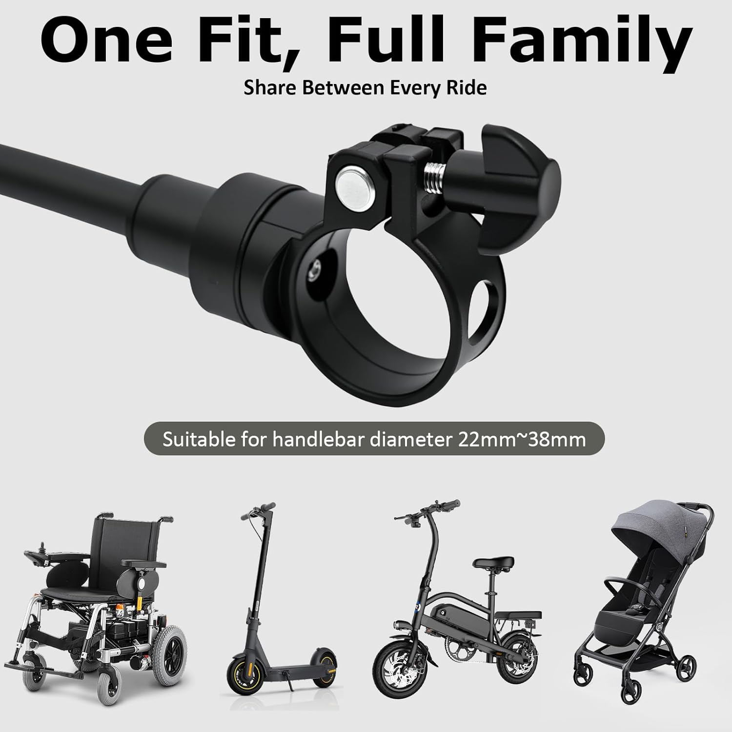 2PCS Mobility Scooter Rear View Mirrors, Adjustable 360° Rotating Electric Scooter Rear View Mirrors for Elderly,Universal Fit Wheelchair Accessories - Image 5