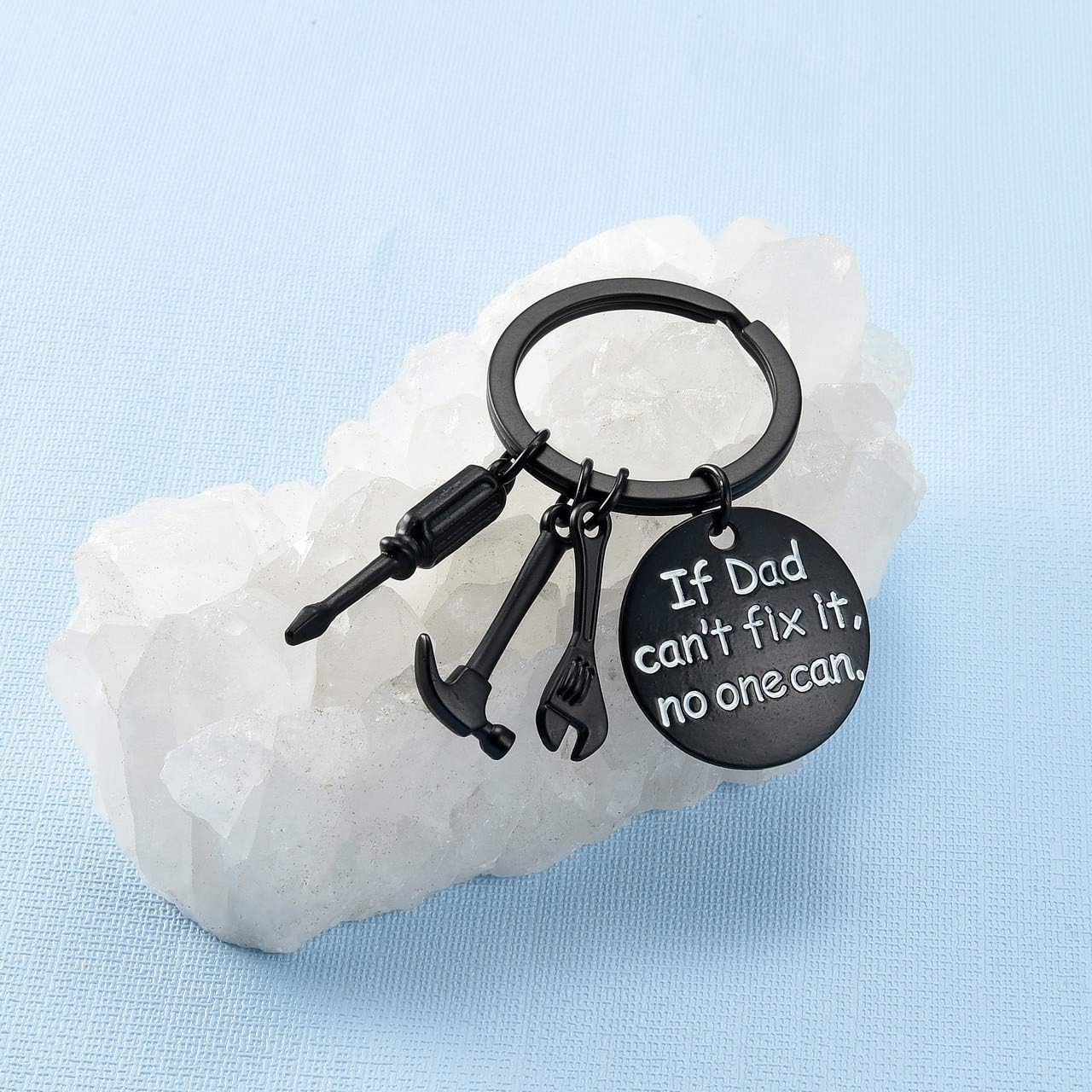 Top Plaza Dad Gifts from Daughter Son Father’s Day Birthday Gifts Black Dad Keychain Key Rings If Dad Can’t Fix It, No One Can Repair Tools Charms at  Men’s Clothing store