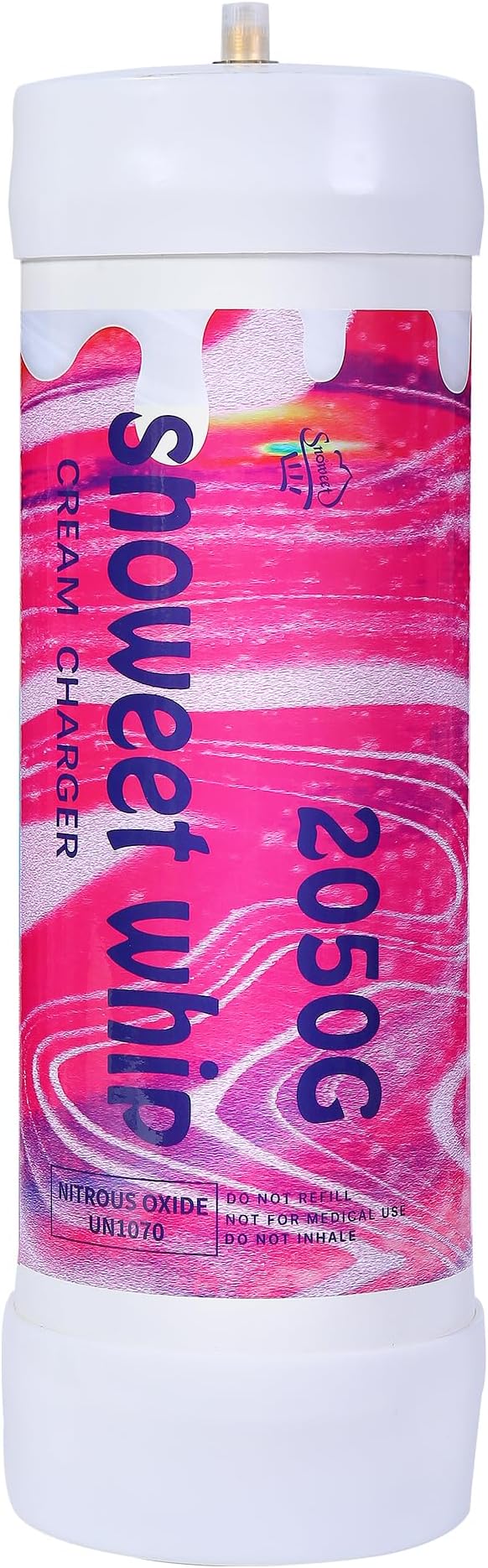 SNOWEET Cream Charger Tanks Original Flavor Steel Whipped Cream Dispensers 3.3L 2050Gram Whipped Cream Canisters with 1 nozzle (Unflavour-1 Cylinder)