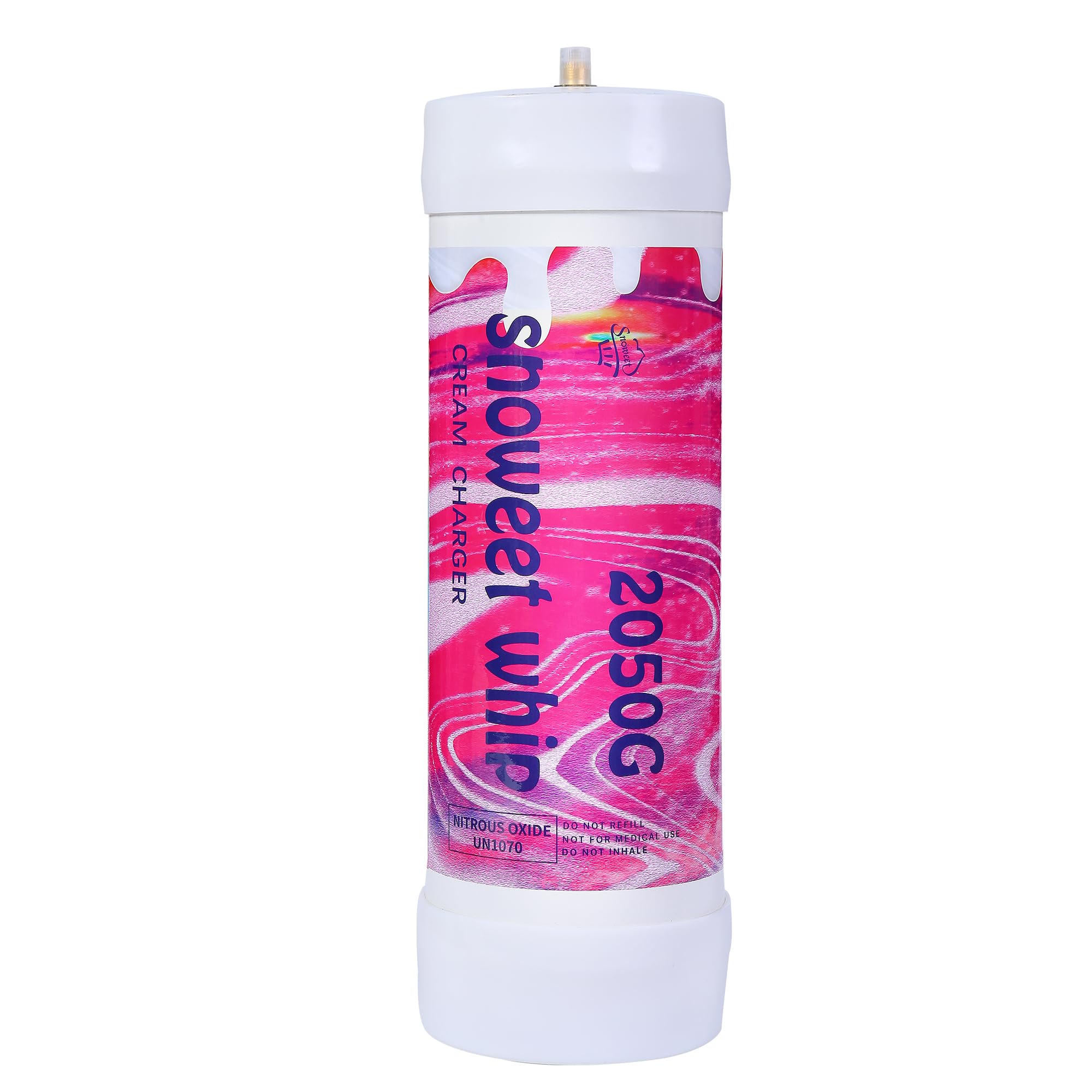 SNOWEET Cream Charger Tanks Original Flavor Steel Whipped Cream Dispensers 3.3L 2050Gram Whipped Cream Canisters with 1 nozzle (Unflavour-1 Cylinder)