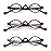 JM 3 Pack Small Oval Reading Glasses Vintage Spring Hinge Glasses for Reader Women +2.0 Black & Red & Tortoise