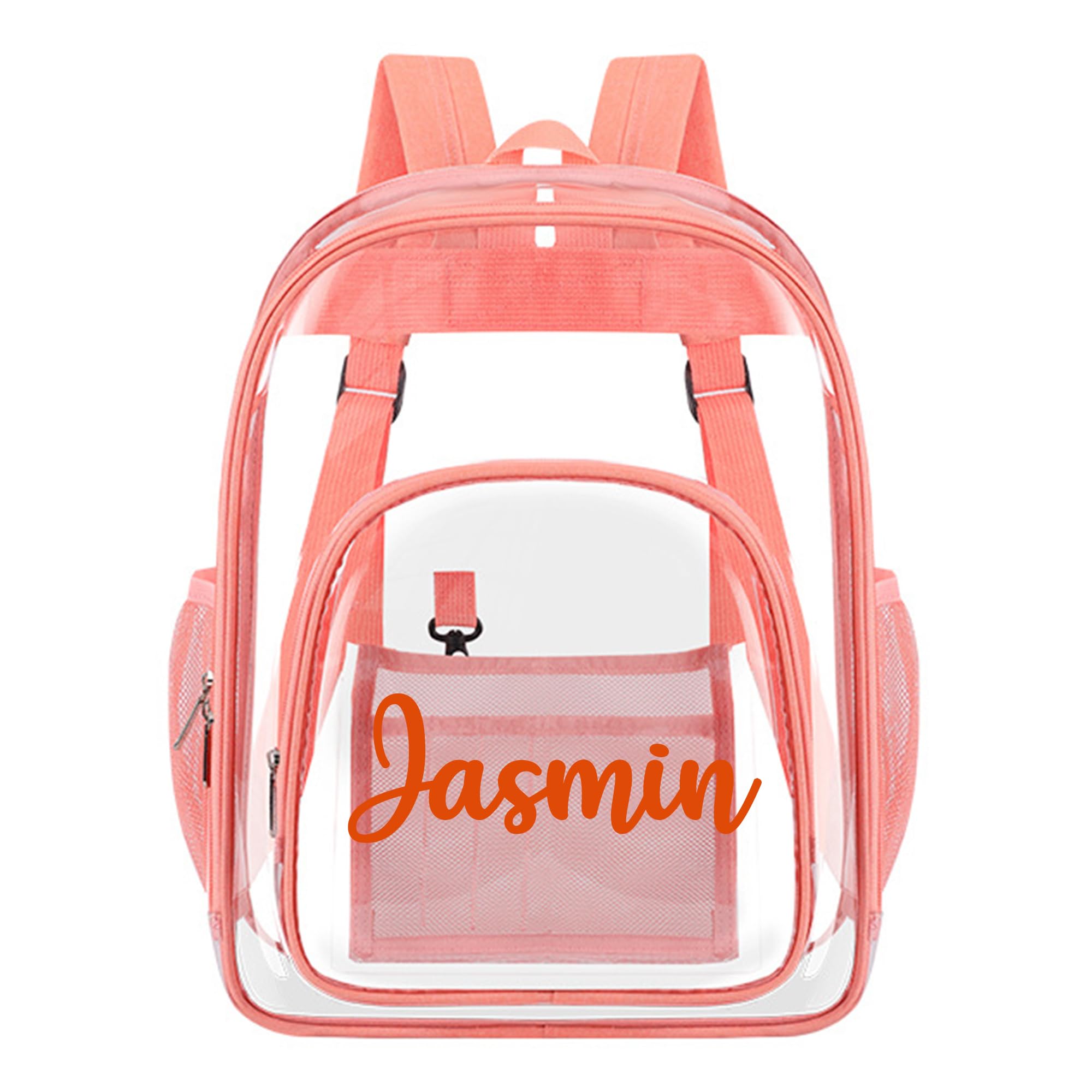 Personalized Clear Backpack with Name Custom Clear Bookbag Customized Any Text PVC Heavy Duty Transparent Backpack, Gifts