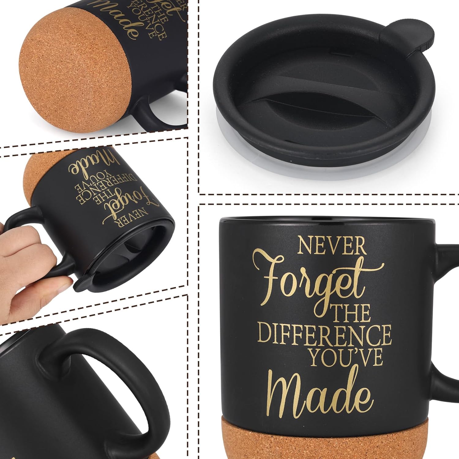 12 Pcs Thank You Gift for Men 15 oz Coffee Cup Leather Toiletry Bag Inspirational Keychain Employee Appreciation Gift Set for Men Boss Dad Coworker Fathers Day Husband Friends Thanksgiving Christmas