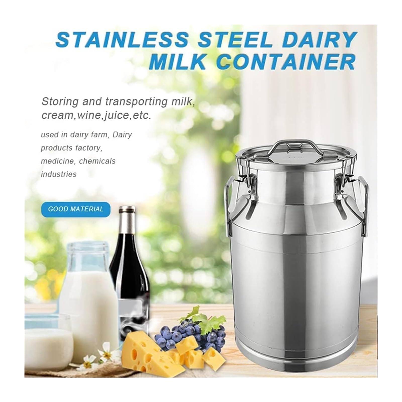 Boîte de lait en acier inoxydable 304 avec couvercle scellé en Silicone, seau à vin, Pot laitier