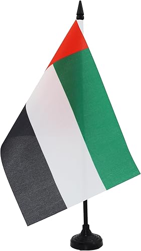Miniatura 304 de Bandera de la bandera del Líbano de AZ, 3.9 x 5.9 in, bandera de escritorio libanesa, 5.9 x 3.9 in, barra y base de plástico negro