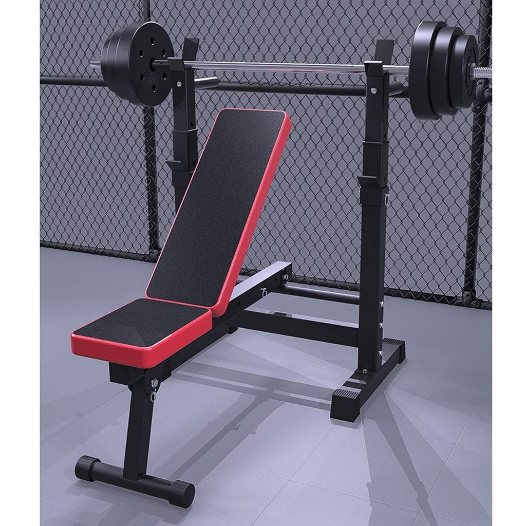 CKKNILV Dip Stands Weightlifting Bed Household Folding Weightlifting Bed Bench Press Rack Multifunctional Barbell Rack Small Professional Training Bed Dumbbell Stool Fitness Equi