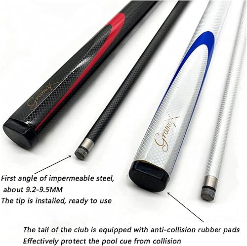 Miniatura 2 de Tacos de piscina de fibra de carbono para adultos, 57 pulgadas, 12 articulados hechos a mano, cabeza pequeña de 0.374 in, taco de billar profesional