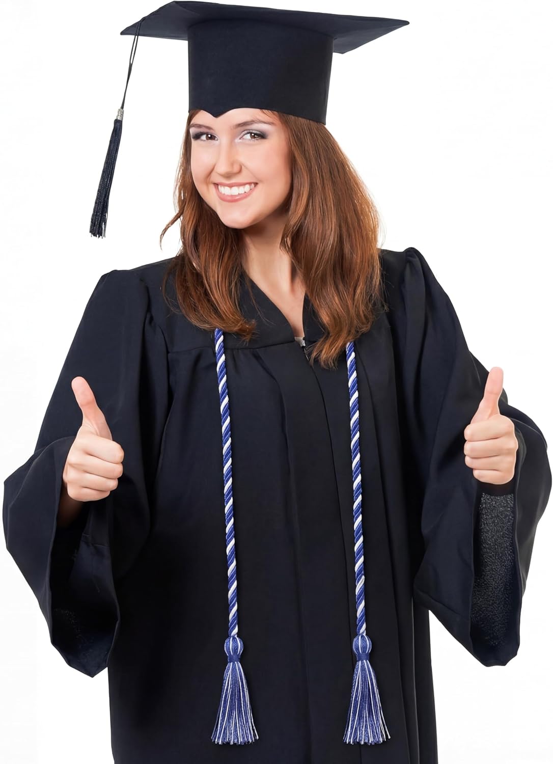 TFTAFAN Graduation Honor Cords Bulk Bulk Pack of 100, 68-Inch Academic Achievement Cords for Commencement, School Ceremonies, District Planning & Student Organizations (Royal Blue and White)