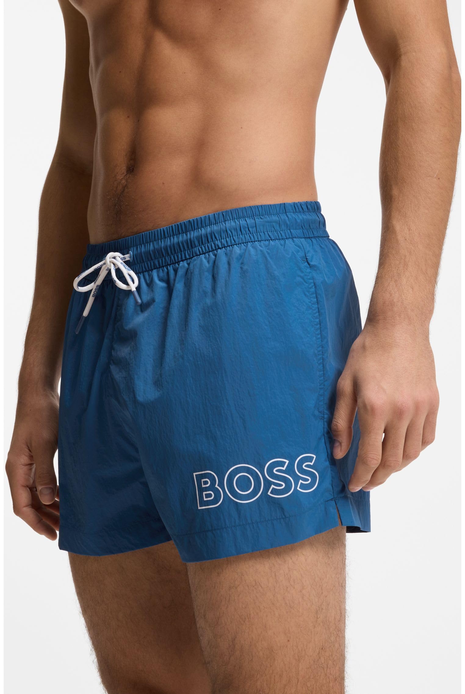 BOSS Herren Mooneye Badeshorts mit Umriss-Logo-Print