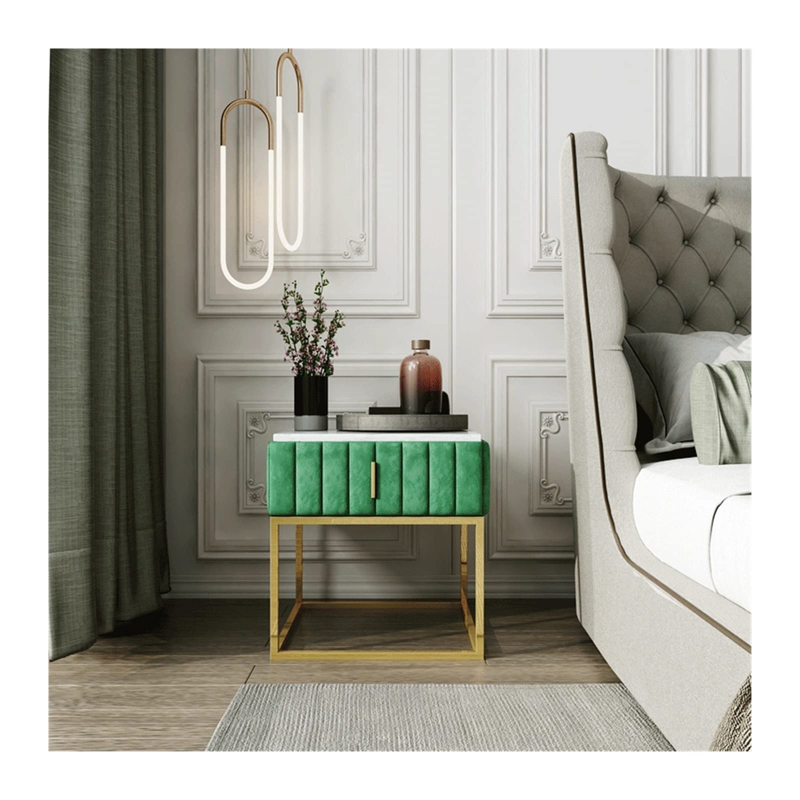 Minimalist Nightstand with Storage - Modern Bedside Table for Bedroom, Stylish Night Space, Compact Small Spaces,