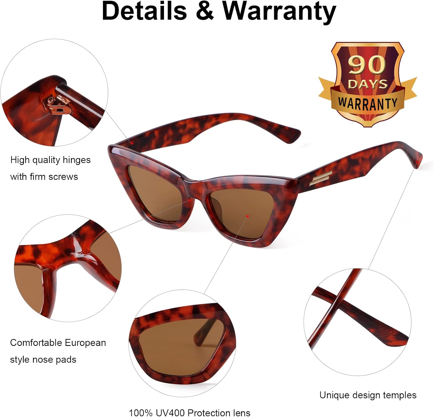 GIFIORE Retro Cat Eye Sunglasses For Women Vintage Narrow Pointy Cateye Sun Glasses - Image 6