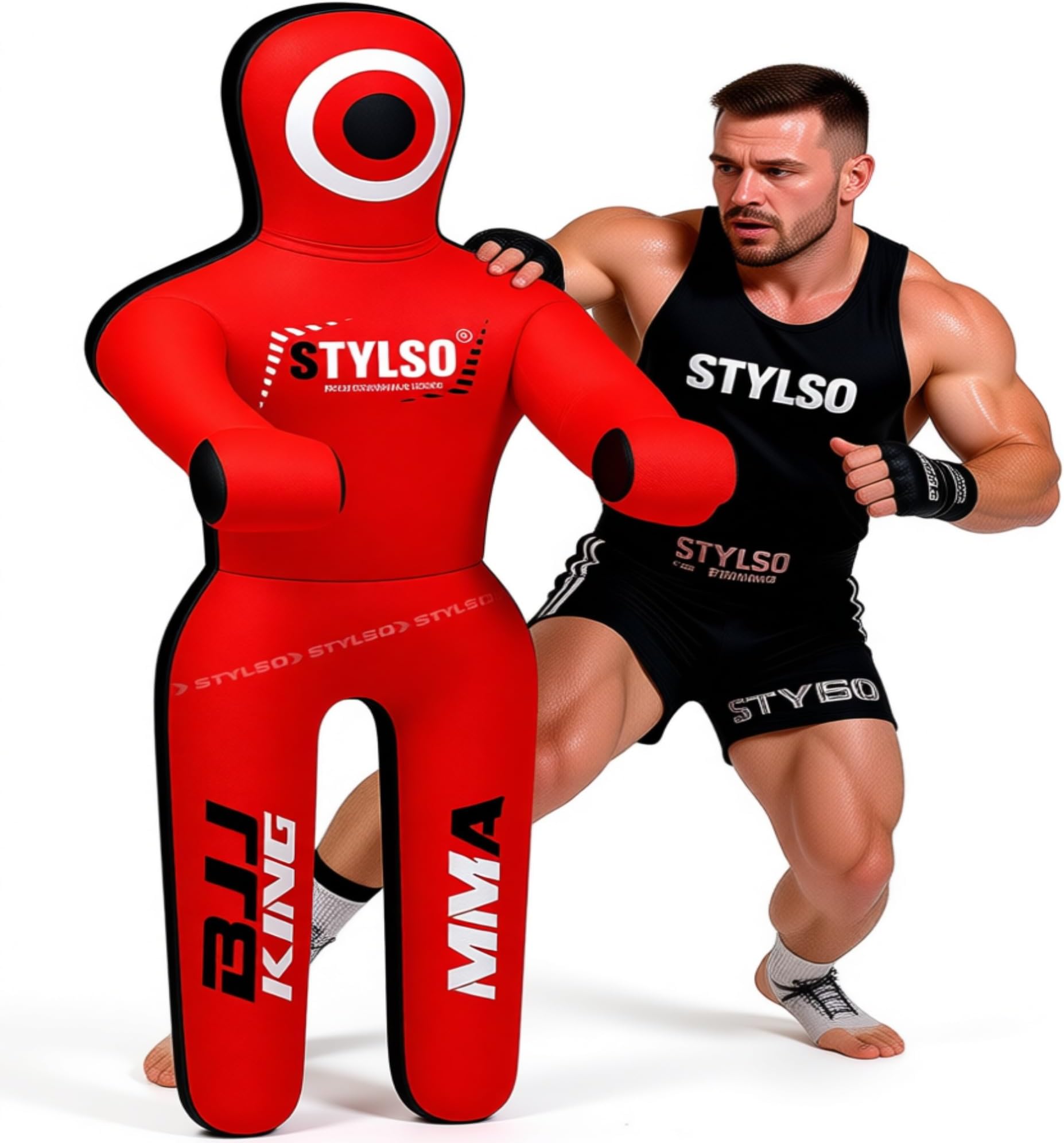 Wrestling Dummy Grappling Dummies - Brazilian Jiu Jitsu, Mixed Martial Arts, BJJ, MMA, Boxing, Judo Karate Training - Standing - 5ft/60 6ft/72 Black - Blue - Red - Yellow