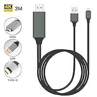 Vista 6 de PRO USB-C HDMI funciona para Xiaomi Poco X3 Pro a 4k con puerto de alimentación, cable de 6 pies a 2160p a 60Hz, cable de 6 pies/6.6 ft Gris