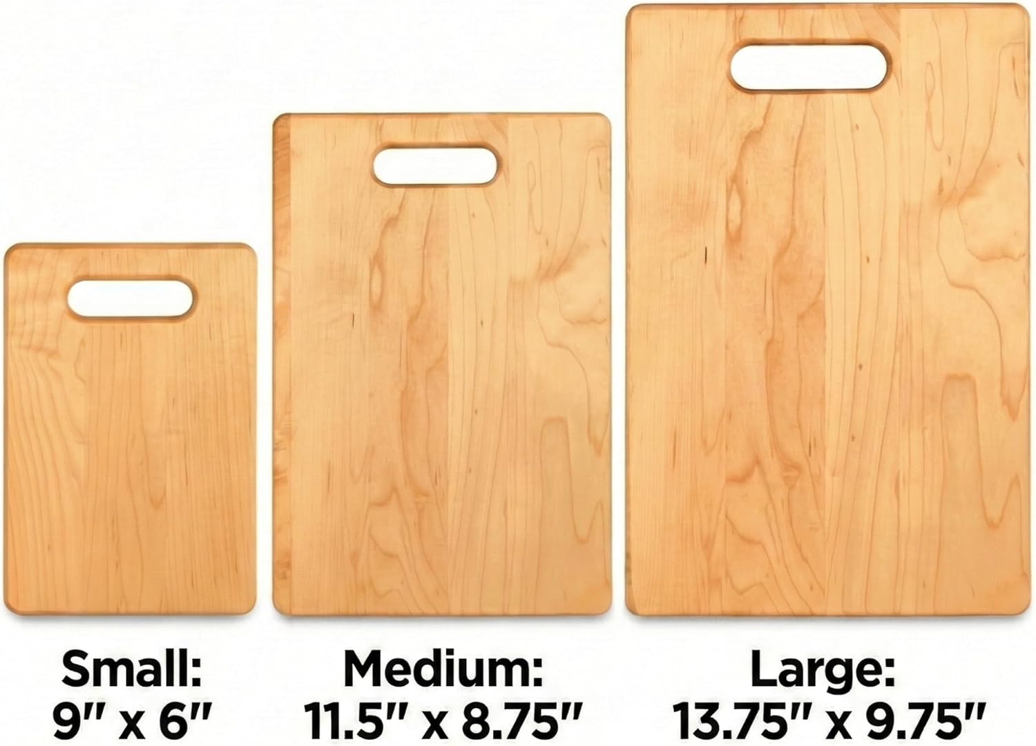 Handcrafted Maple Wood Cutting Board with Built-In Handle – Premium U.S.A. Made, Multiple Sizes – Thick Solid Maple, Chopping Block Perfect for Kitchen Prep or Personalized Engraved Gifts (Small) - Image 4