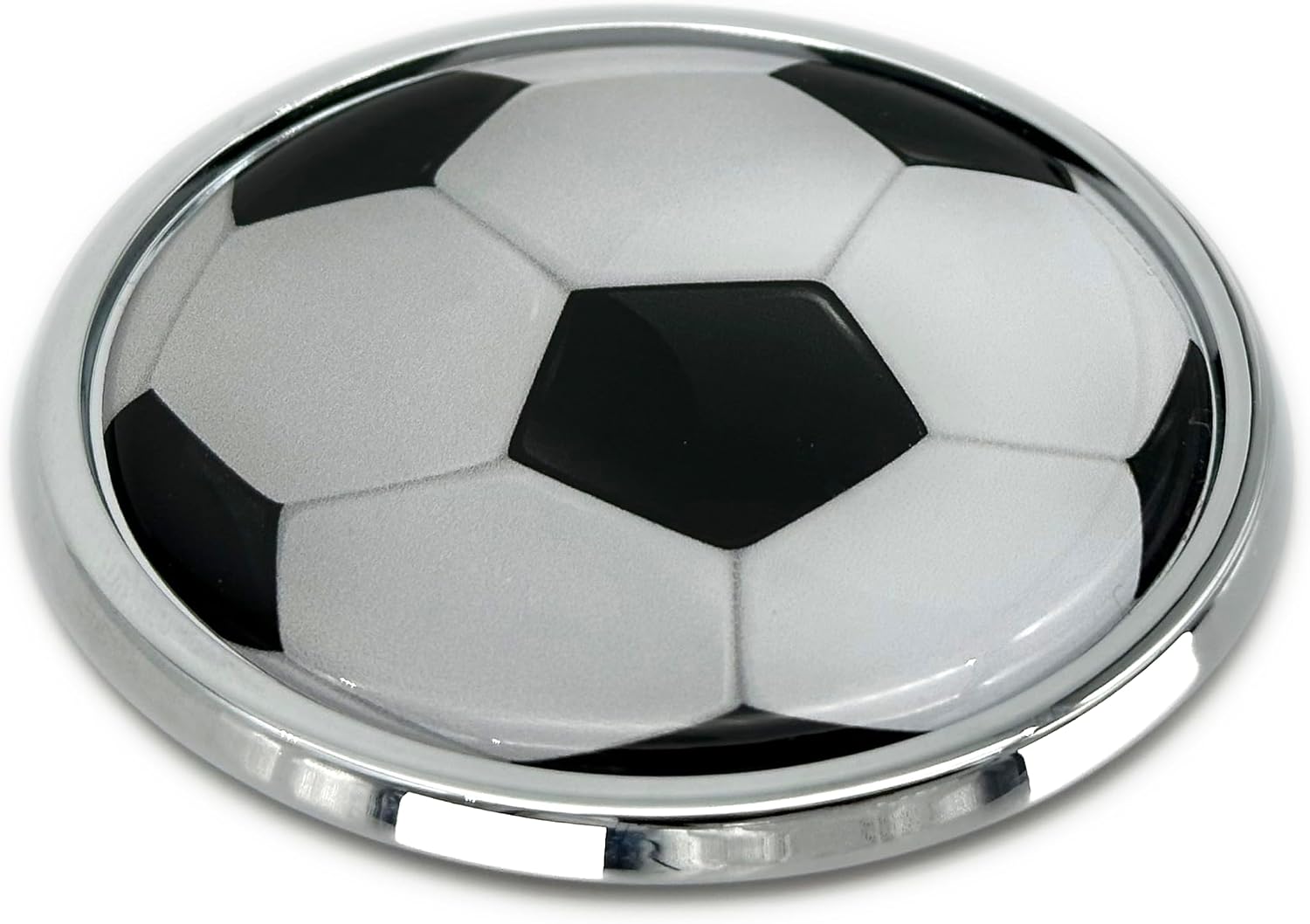 Elektroplate Soccer Ball All Metal Emblem for Cars, Trucks, and All Auto | Universal Fit at 3" x 3" | Weatherproof image 3
