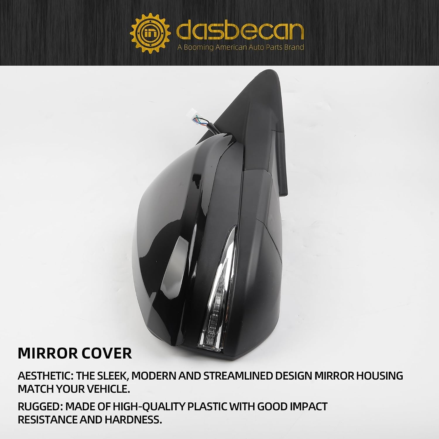 Dasbecan Passenger Right Side Mirror Compatible with 2014-2019 Toyota Highlander Heated Power Adjustable Glass Manual Fold Turn Signal Light Black 6 Pins Replaces#87910-0E140 TO1321317(W/o BSD)
