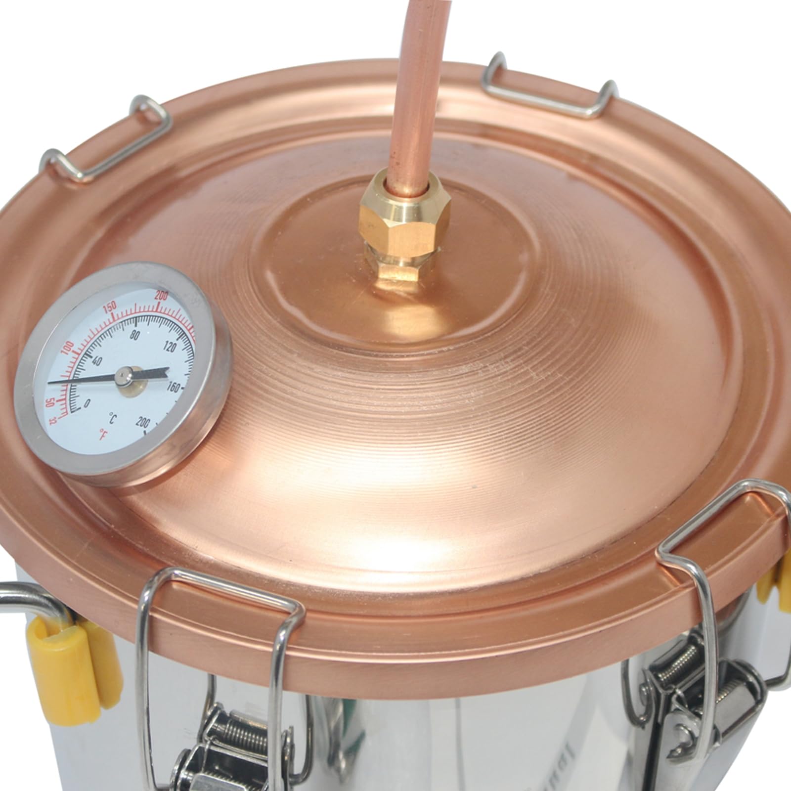 ANZAGA Distillatore d'Acqua per alambicco con Coperchio in Rame da 1,5 galloni