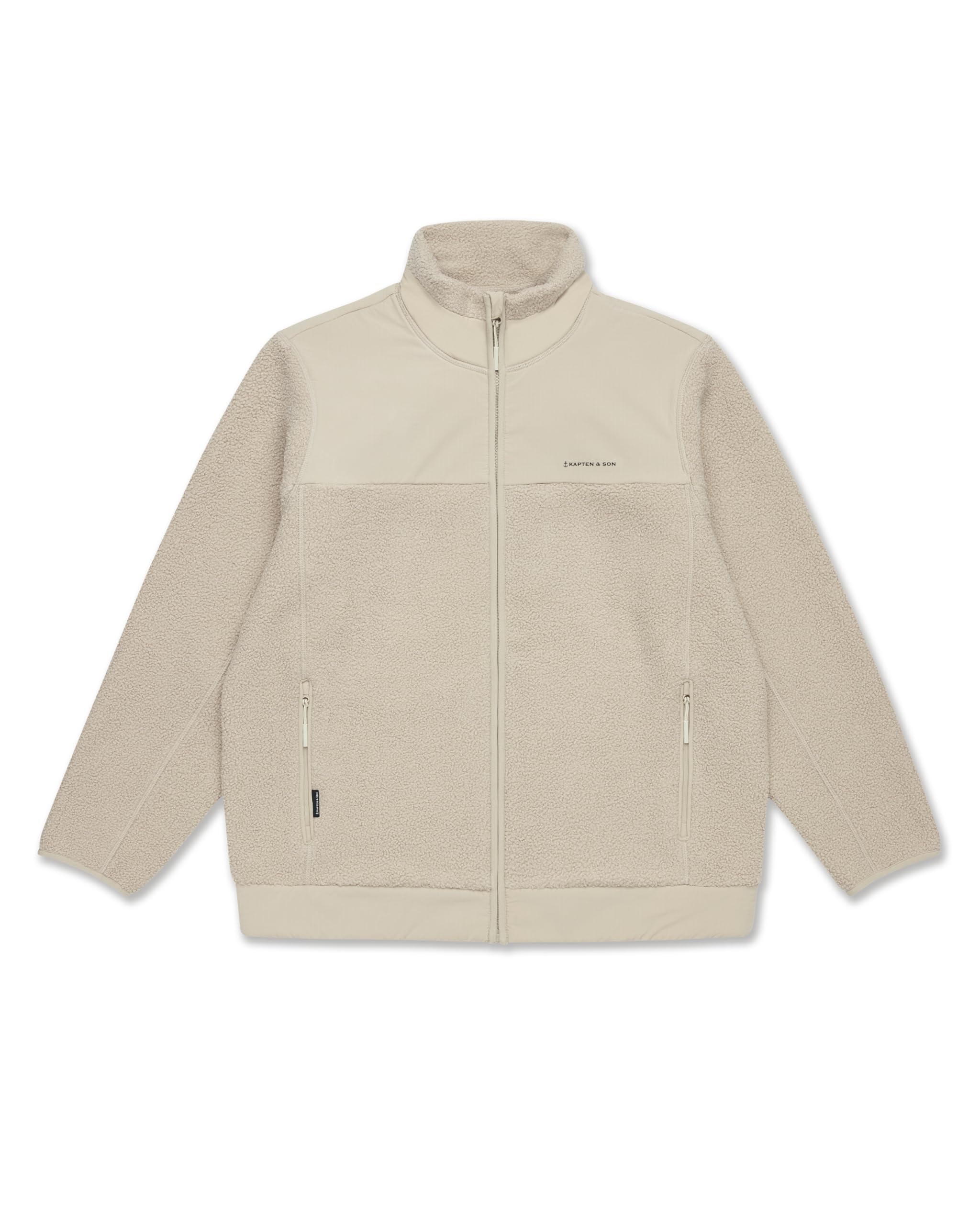 Kapten & Son Teddy Fleecejacke Damen & Herren | Weiche Teddyfleecejacke in All Black, Sandstone, Forest Green XS - XL | gefütterte Taschen mit Reißverschluss, verstellbarer Bund | Outdoor, Alltag
