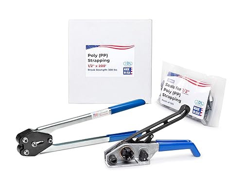 Miniatura 17 de IDL Packaging Kit de flejado de polipropileno (PP) portátil de 1/2 pulgada x 1000 pies, resistencia a la rotura de 600 libras, solución de flejado