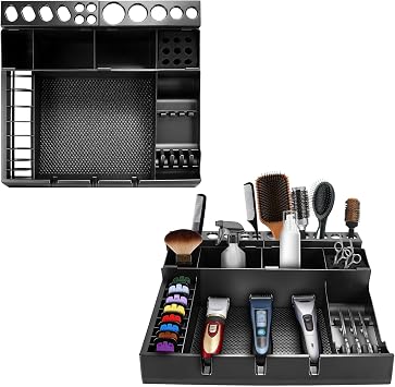 Barber Station Organizer, Barber Clipper Tray Organizer Storage Salon Grooming Station Hairstylist Organizer Clipper Guard Organizer Holder, Detachable Barber Tools Organizer Barber Accessories