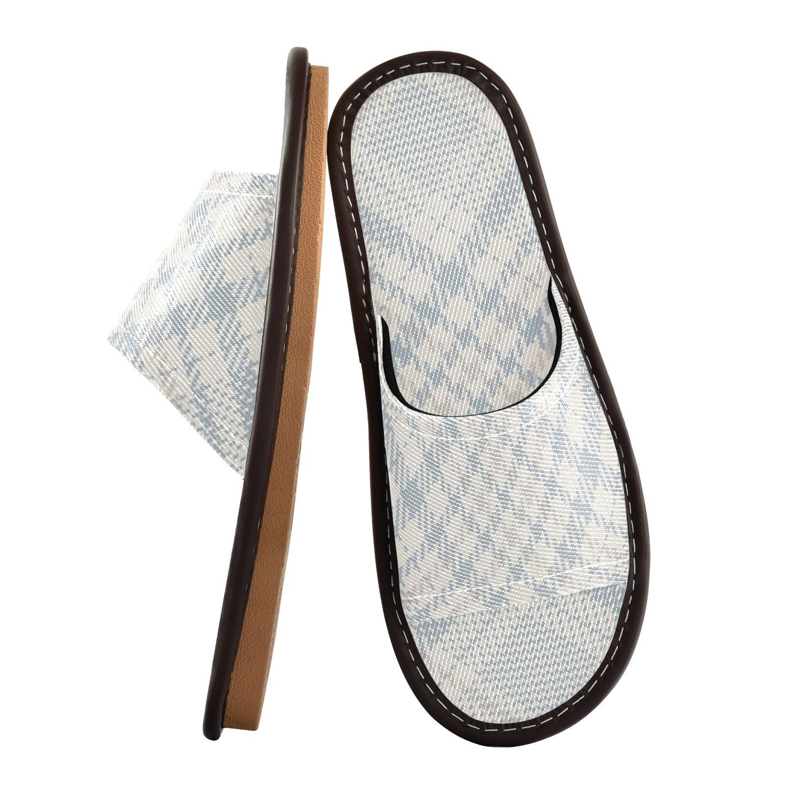 GuoChe Reusable Cute Open Toe Slide Slipper for Pool Gym Bath House Bathroom Slippers Indoor Outdoor Check