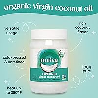 Vista 3 de Nutiva - Aceite de coco virgen orgánico prensado en frío, “USDA Organic”, sin OMG, comercio justo, para dietas “Whole 15”, veganas, keto, sabor