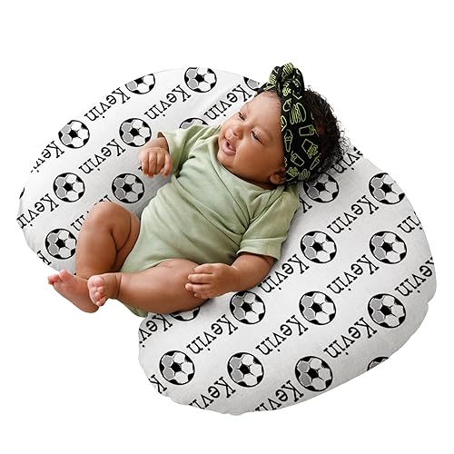 Funda de almohada de lactancia para bebé, funda de almohada personalizada para biberón, regalo personalizado para bebé, patrón de fútbol, ultra