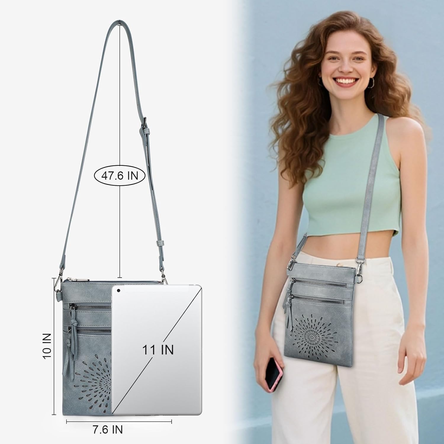 APHISON Crossbody purse for Women, Vegan Leather Sunflower Crossbody Phone Handbags with Adjustable Strap - Image 5