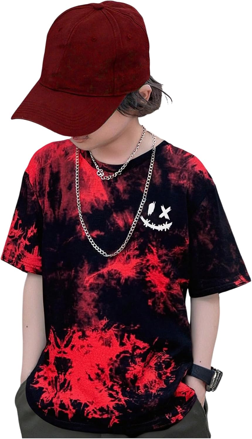 SOLY HUX Boy's Tie Dye Graphic Print T Shirts Short Sleeve Drop Shoulder Summer Tee Tops - Image 5