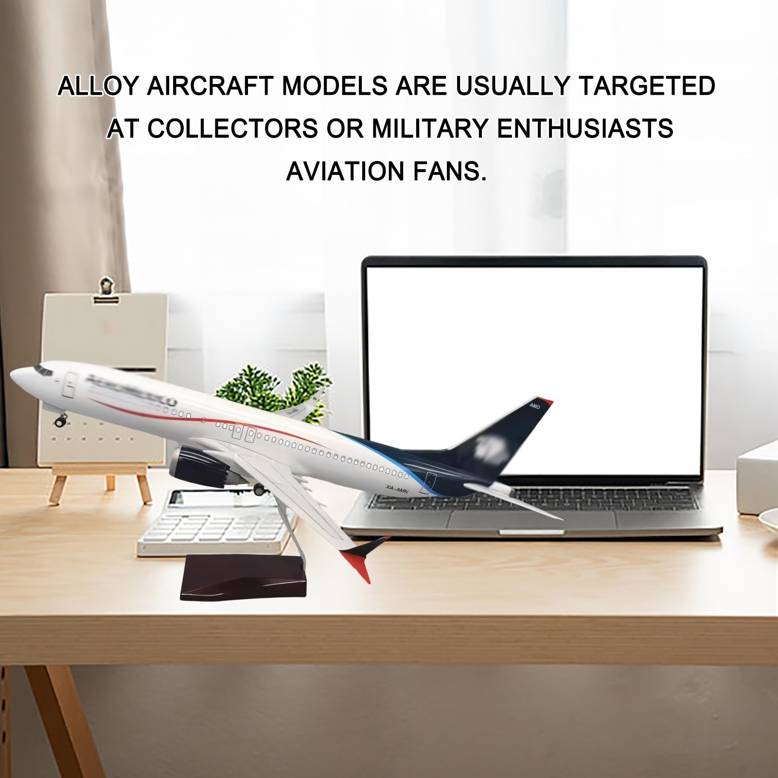 Modello aereo B737 max in scala 1:85 con ruote controllo vocale Espositore Aereo collezione ad alto realismo for casa, decorazione dell'ufficio, regalo perfetto for gli appassionati