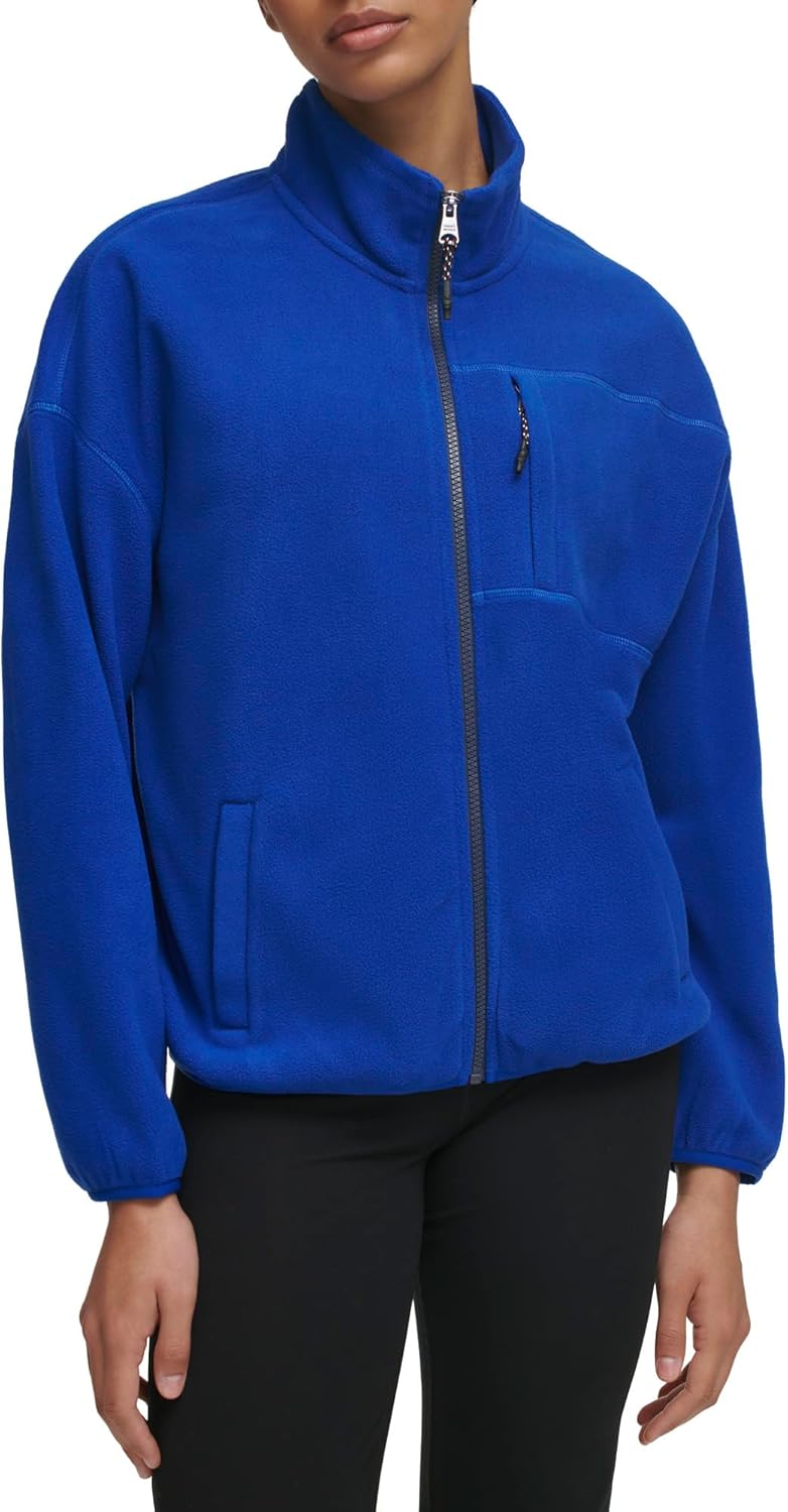 Tommy Hilfiger Womens Polar Fleece Stand Collar Full Zip Jacket