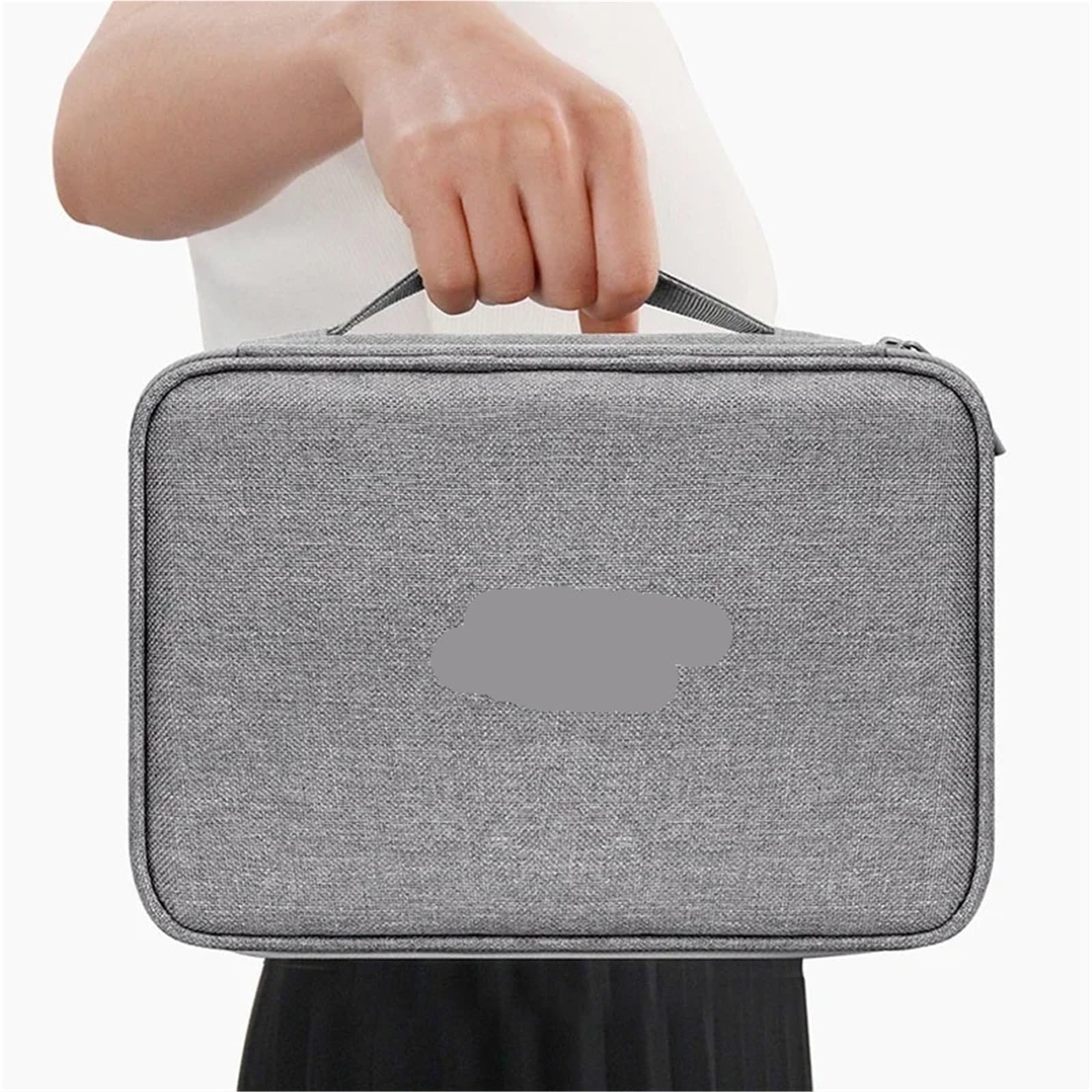 Borsa Organizer Per Cavi Borsa for cavo gadget USB da viaggio di grande capacità Scatola immagazzinaggio for cuffie Custodia for dati Caricatore for disco rigido(Double layer-Brown-B)