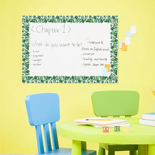 Miniatura 2 de Tablón de anuncios de eucalipto de 70.8 pies, troquelado para aula, boho, primavera y verano, vegetación, borde de plantas, hojas tropicales,