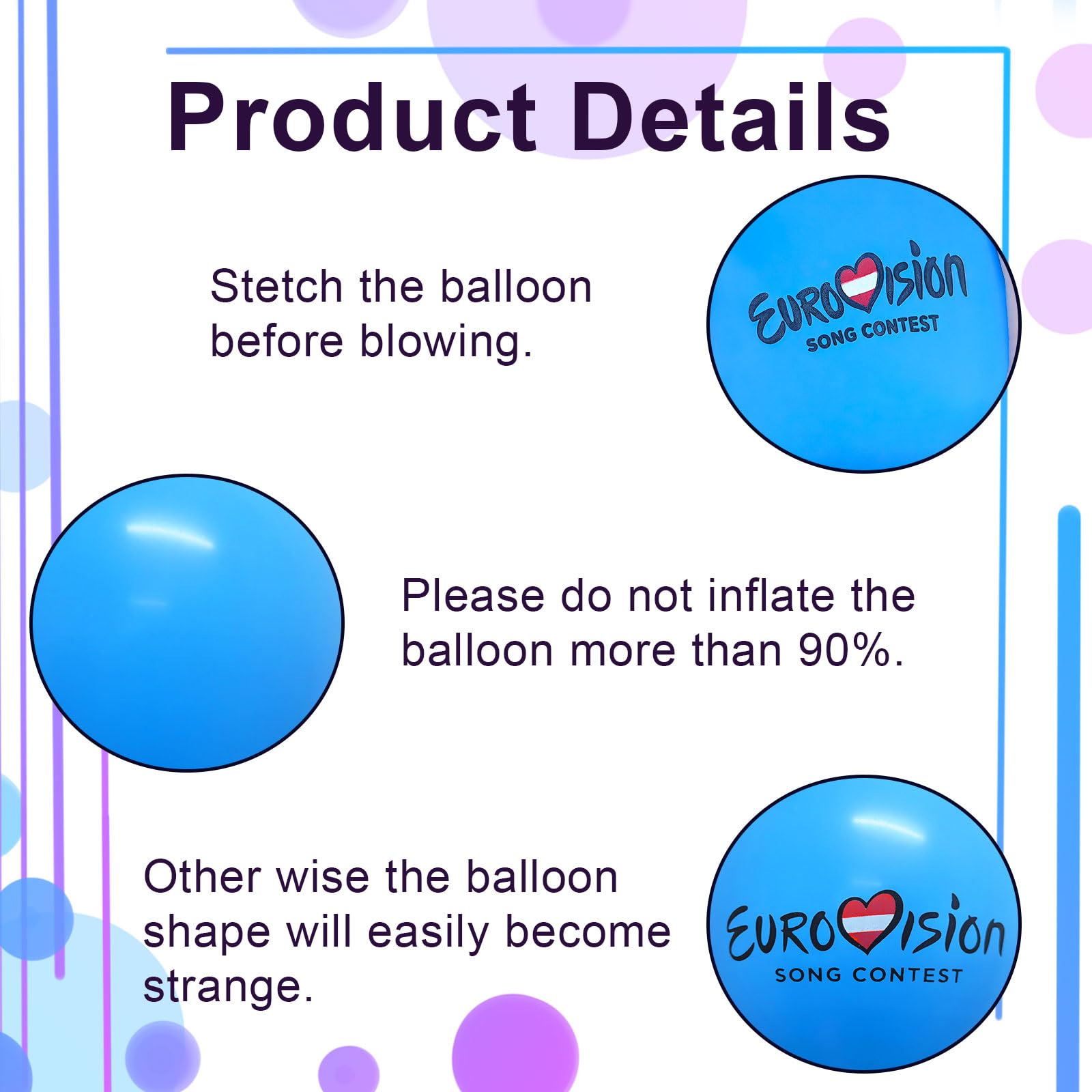21 Pcs Eurovision 2026 Party Decorations Set, 12 Inch Multicolour Latex Balloons and Glitter Eurovision Banner, Vienna 2026 Celebration Themed Supplies for Eurovision Song Contest Watch Party — view 3