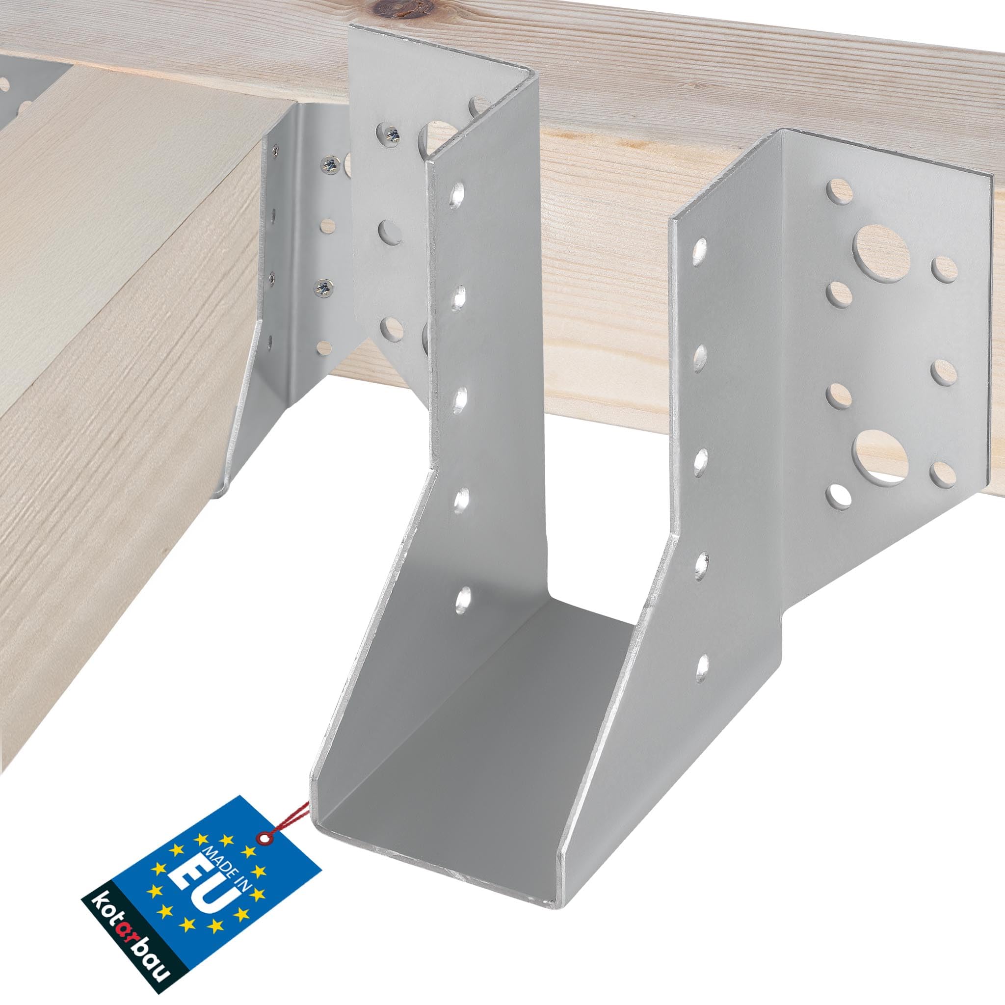 KOTARBAU® Joist Shoe 45 x 108 mm Wood Connector Made of Galvanised Steel Joist Hanger Joist Connector Heavy Duty Joist Connector Wooden Beam Connector Wooden Beam